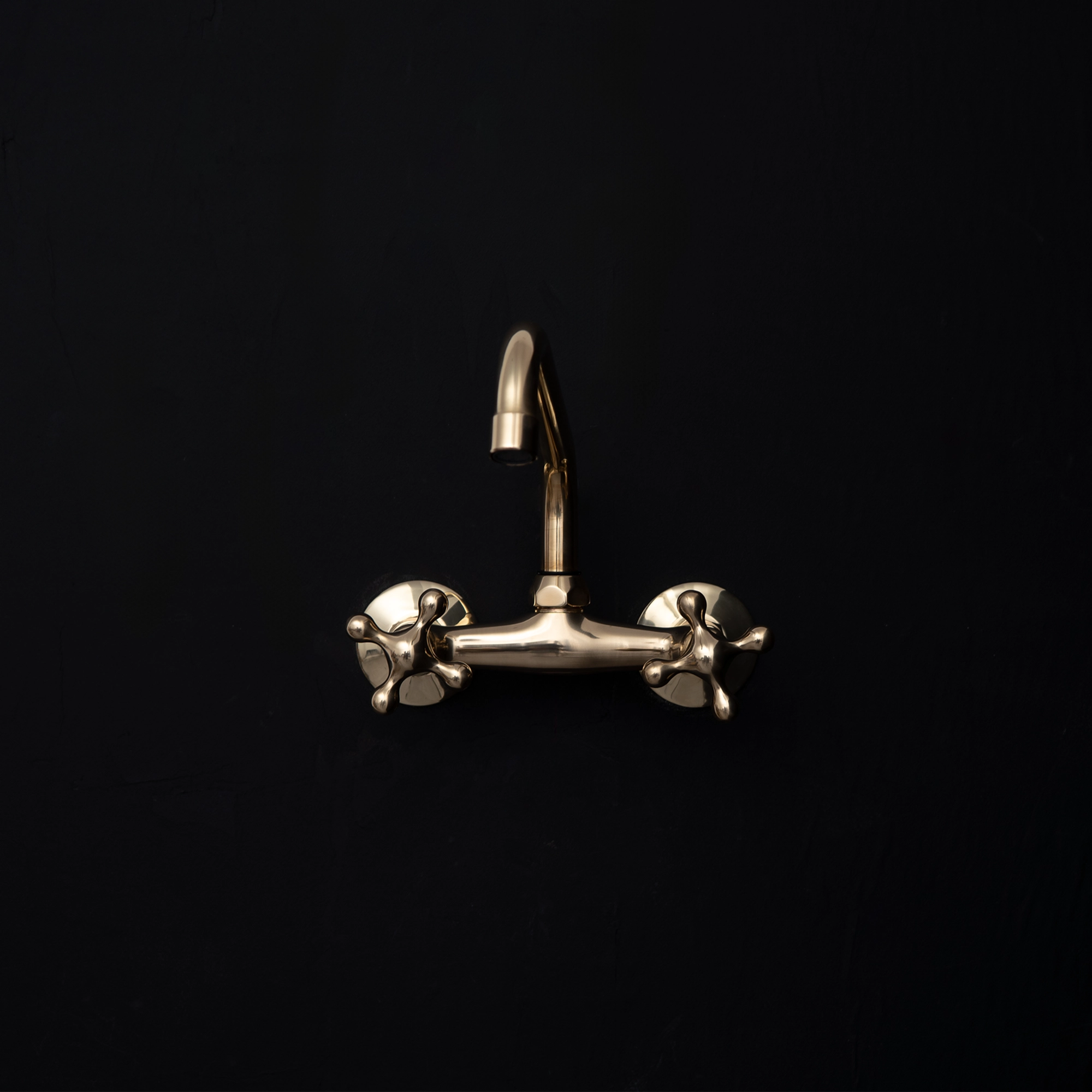  Wall Mounted Unlacquered Brass Faucet