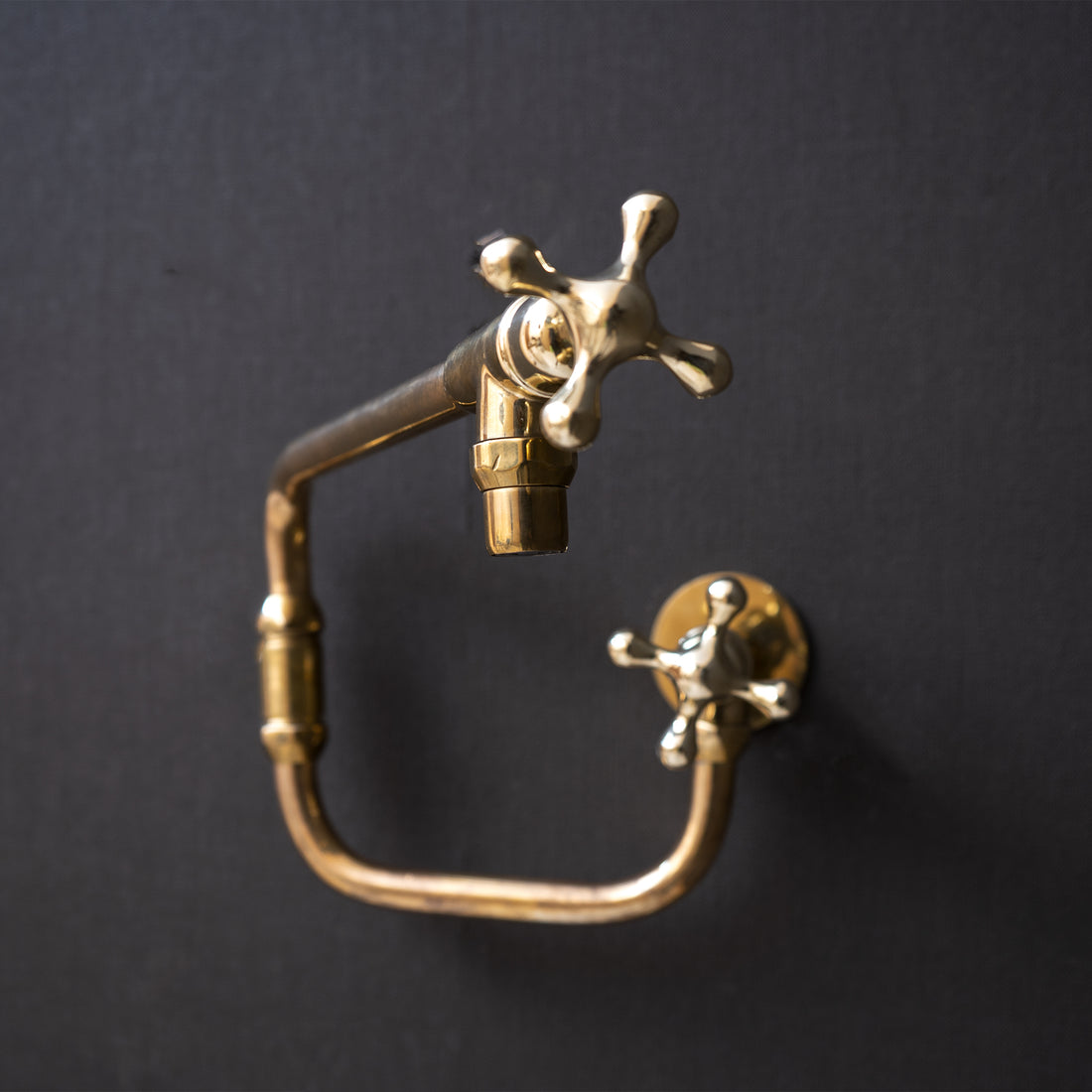 Unlacquered Brass Handcrafted Pot Filler Kitchen Faucet