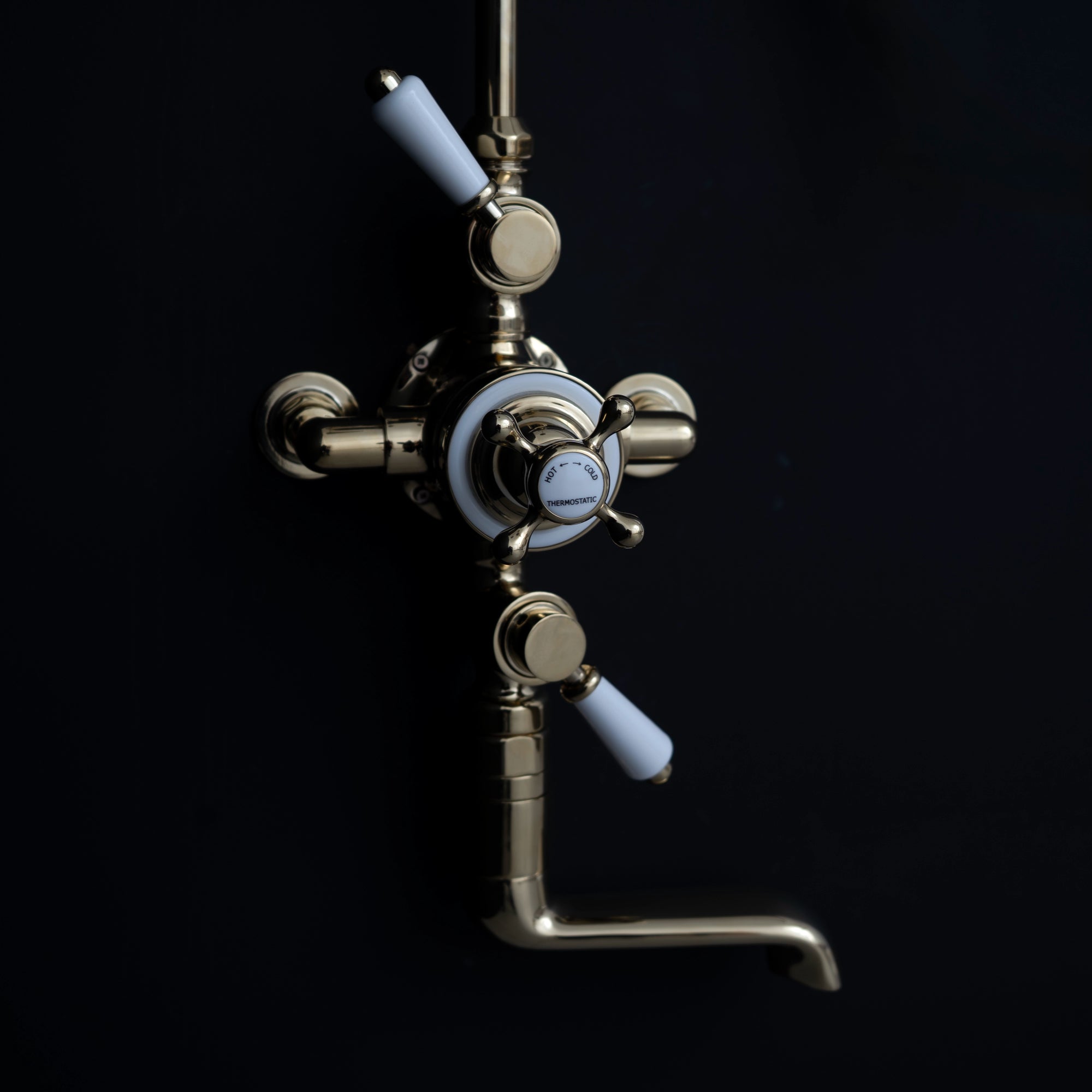 Handcrafted Solid Brass All-in-One Thermostatic Shower System - Detail View | Brassna