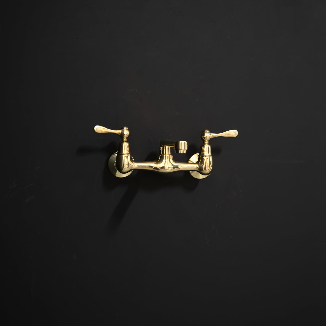 Artisan Aged Natural Brass Wall Mount Short Spout Utily Bridge Faicet