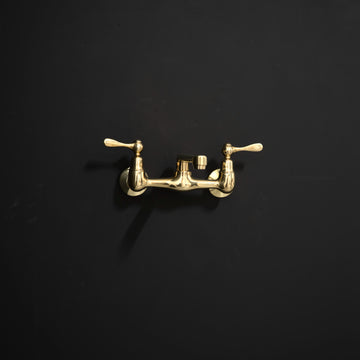 Artisan Aged Natural Brass Wall Mount Short Spout Utily Bridge Faicet