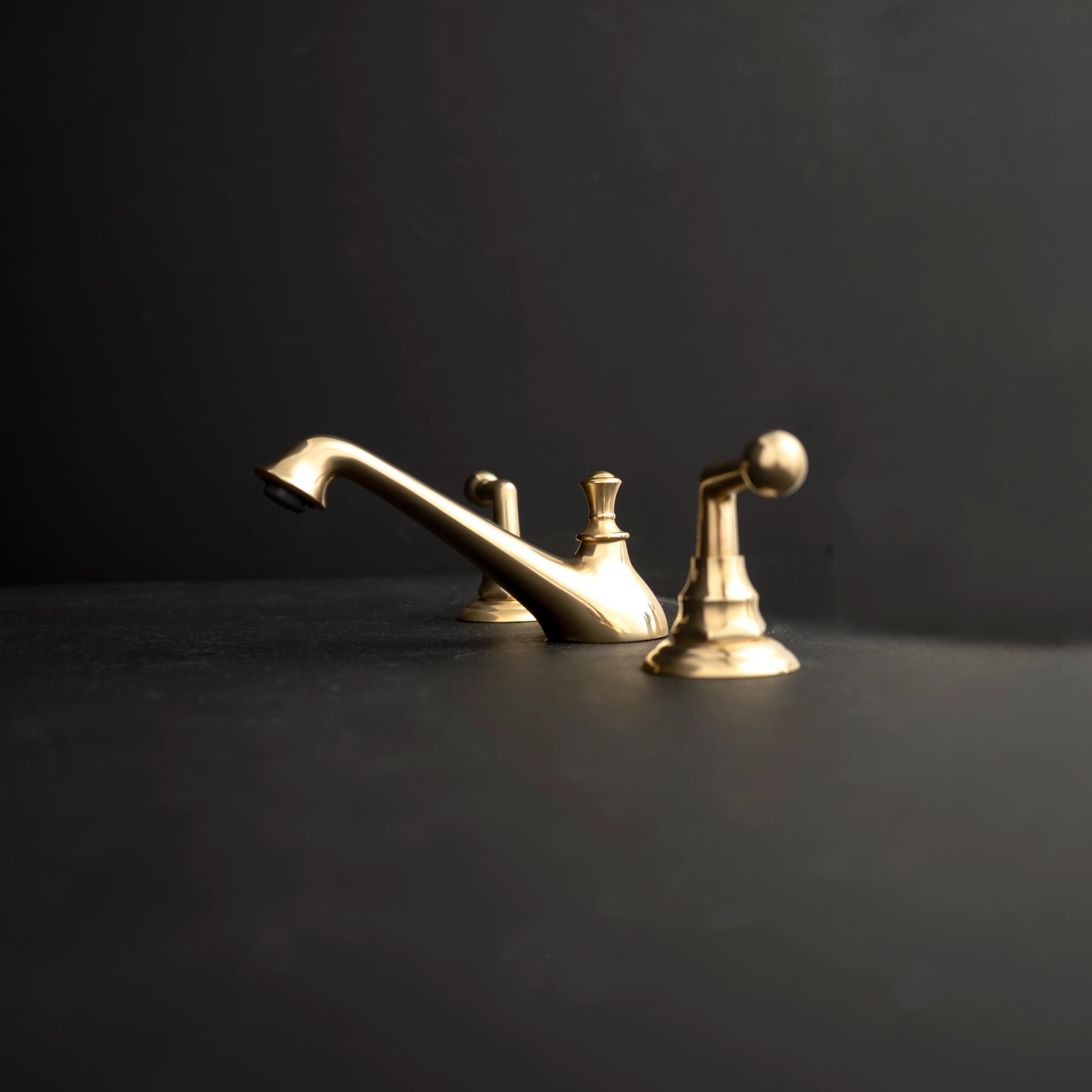 Brass Bathroom Faucet Deck Mount - Never Plated | Brassna The Artisan Deck