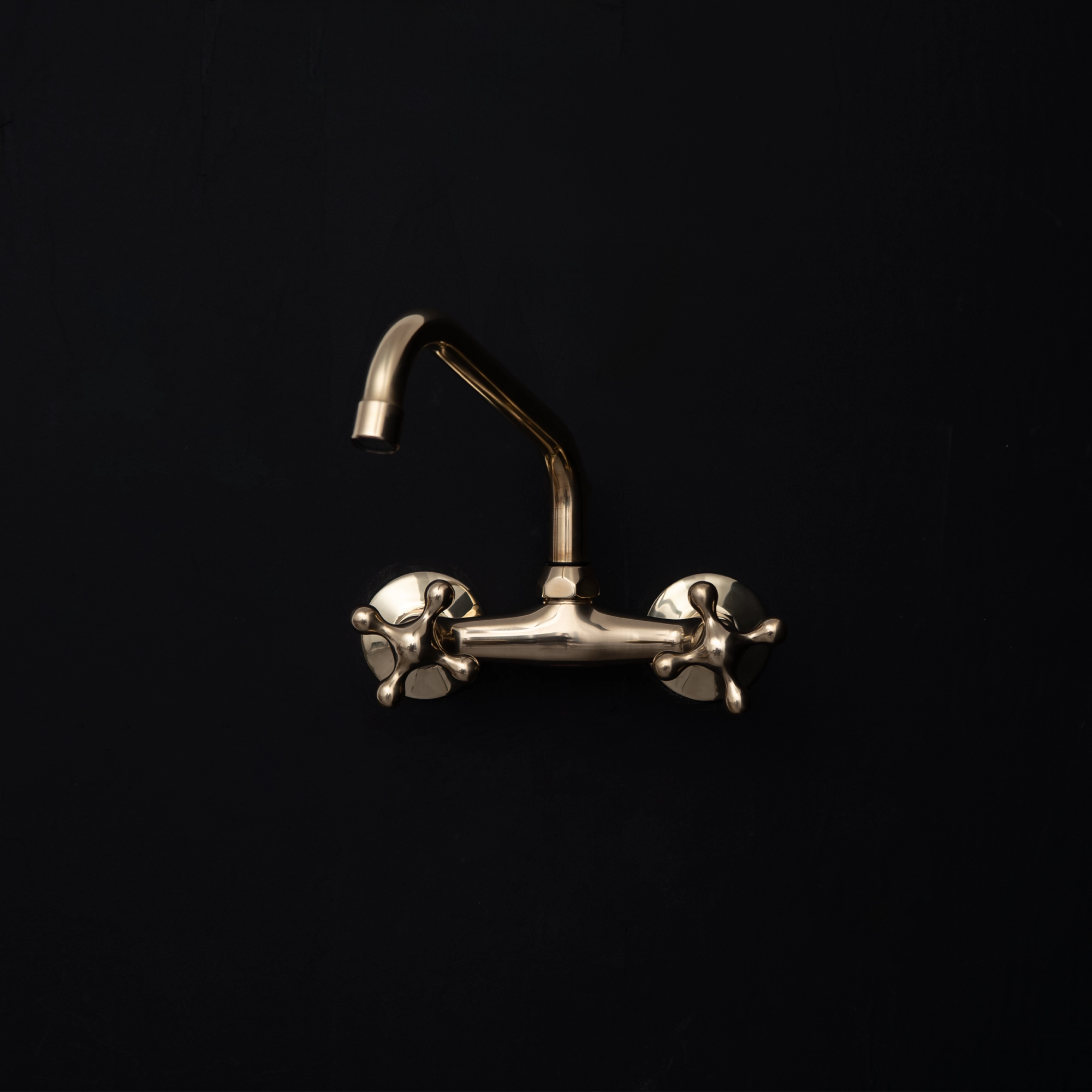  Wall Mounted Unlacquered Brass Faucet