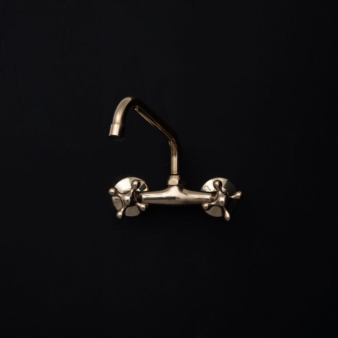 Wall Mounted Unlacquered Brass Faucet