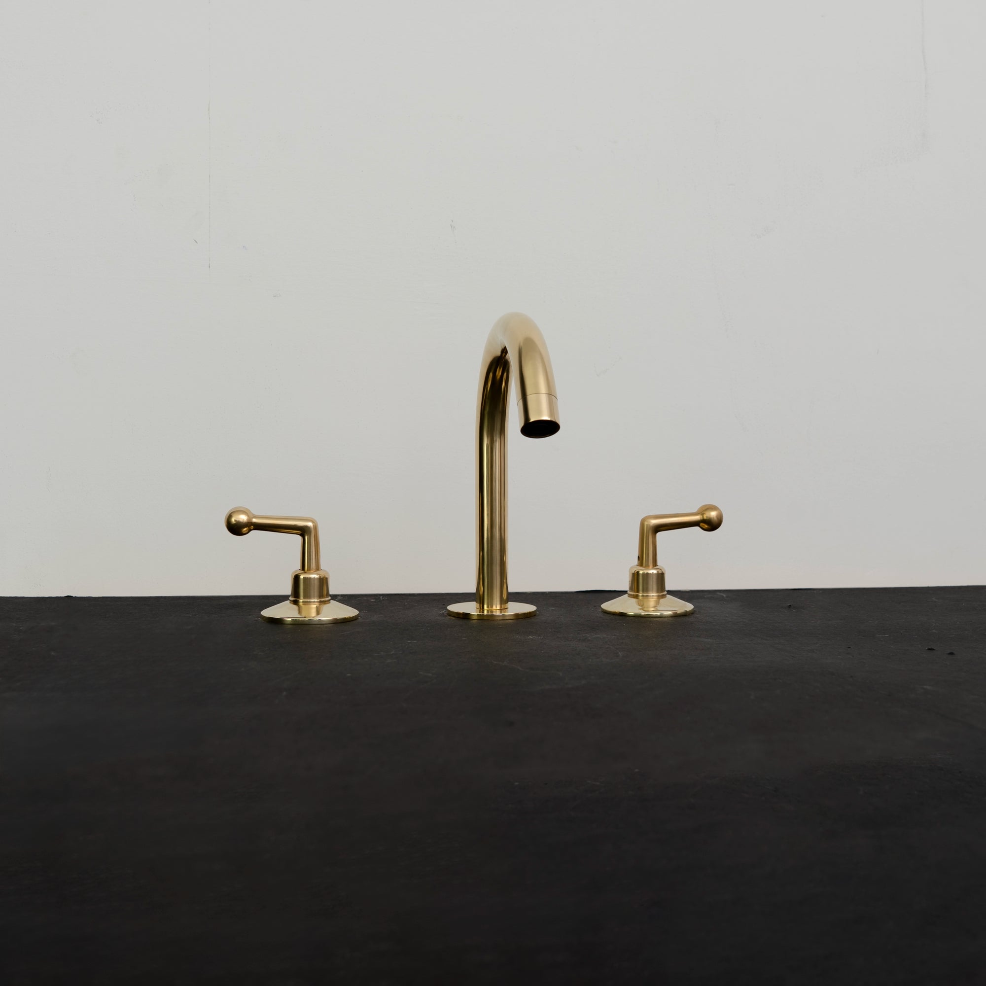 Brass Bathroom Faucet Arch: - Never Plated | Brassna The Golden Arch: A Modern Brass Bathroom Faucet