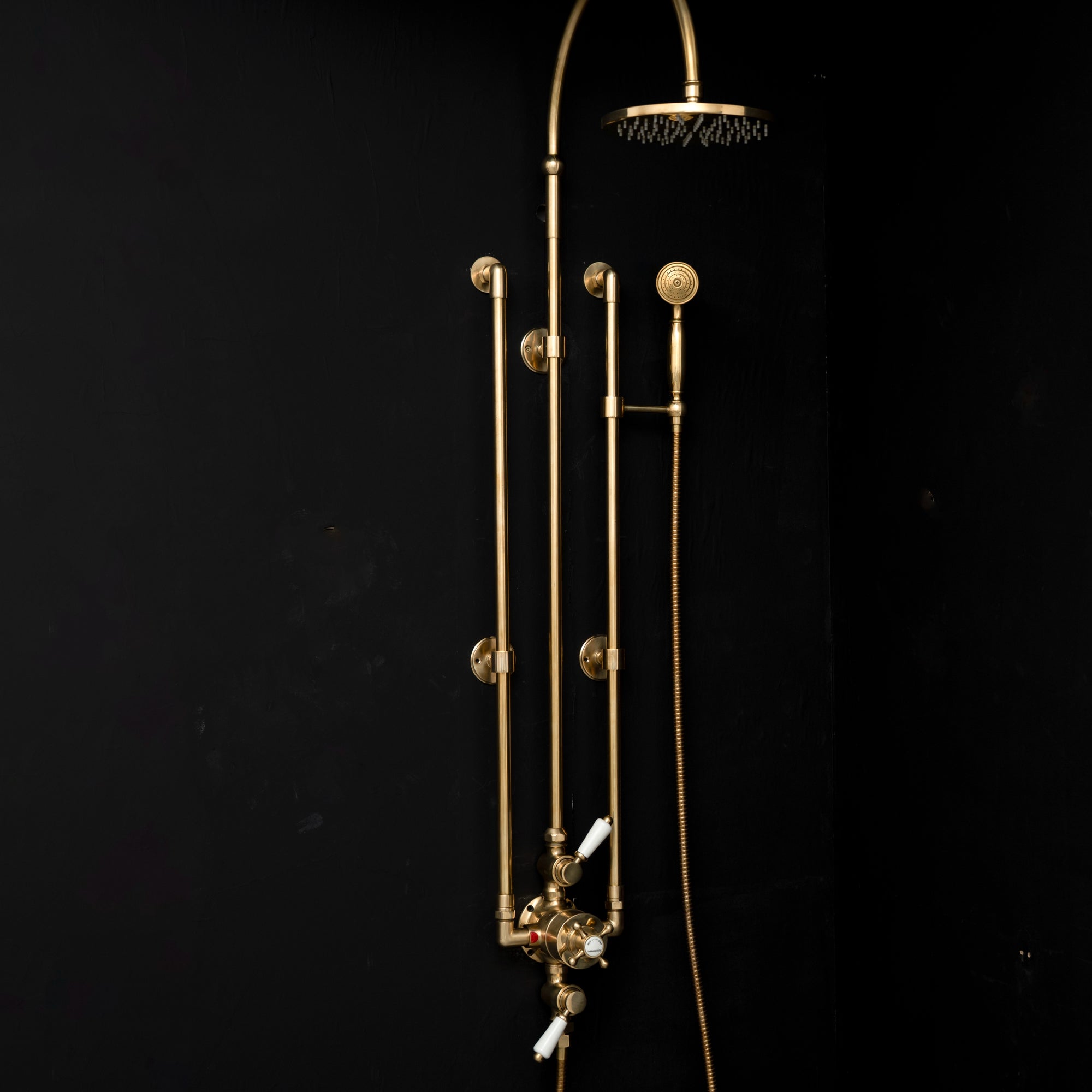 Handcrafted Solid Brass Bespoke Thermostatic Shower Shower System | Brassna