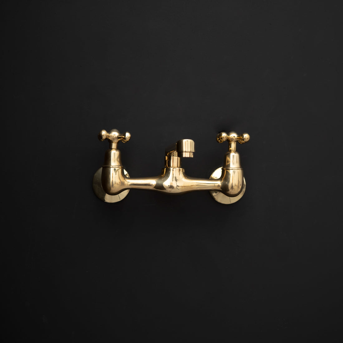 Artisan Aged Natural Brass Wall Mount Short Spout Utily Bridge Faicet