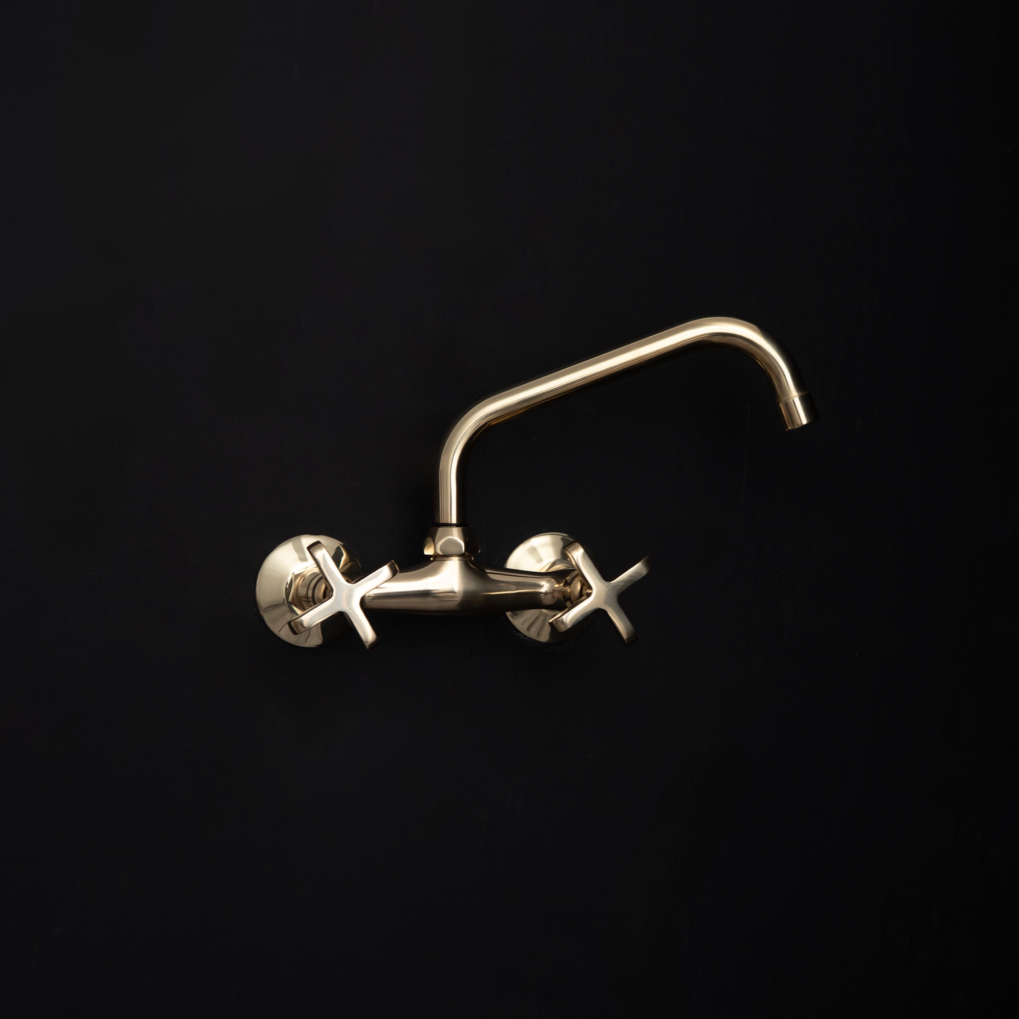 Handcrafted Solid Brass Two Handle Wall Mounted Kitchen Faucet Bathroom Faucet | Brassna
