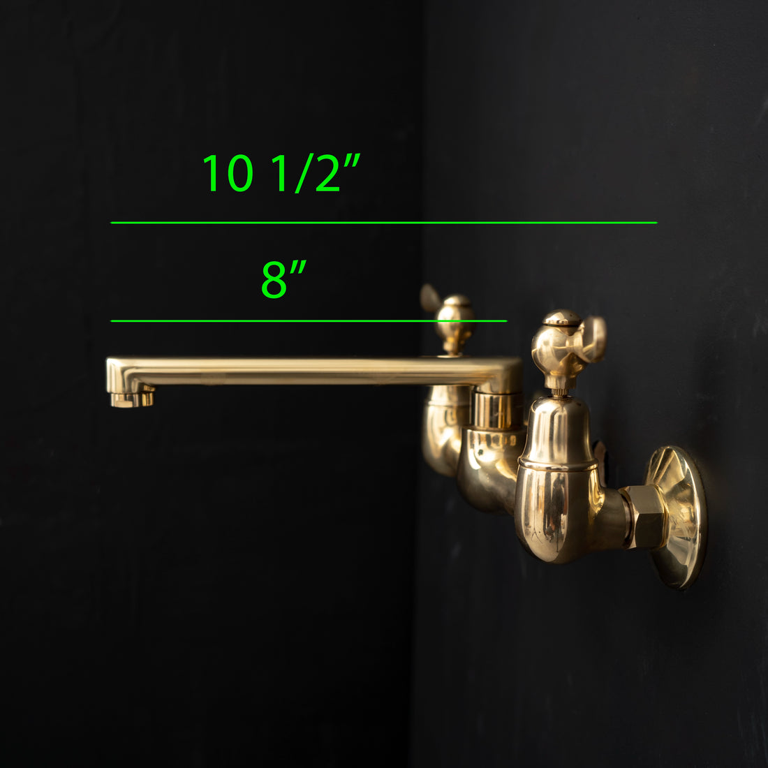 Artisan Aged Natural Brass Wall Mount Short Spout Utily Bridge Faicet