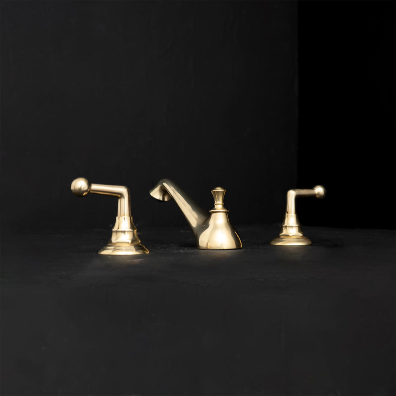 Brass Bathroom Faucet Deck Mount - Never Plated | Brassna The Artisan Deck