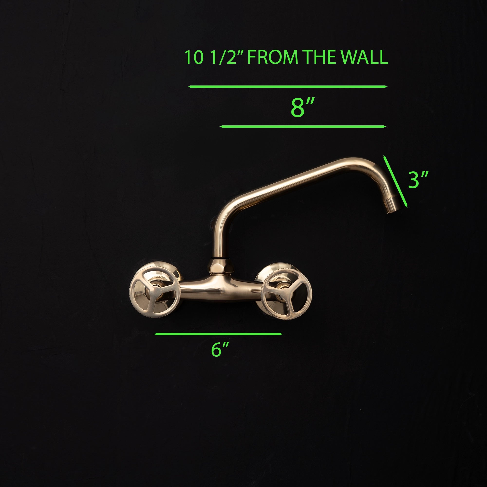  Wall Mounted Unlacquered Brass Faucet