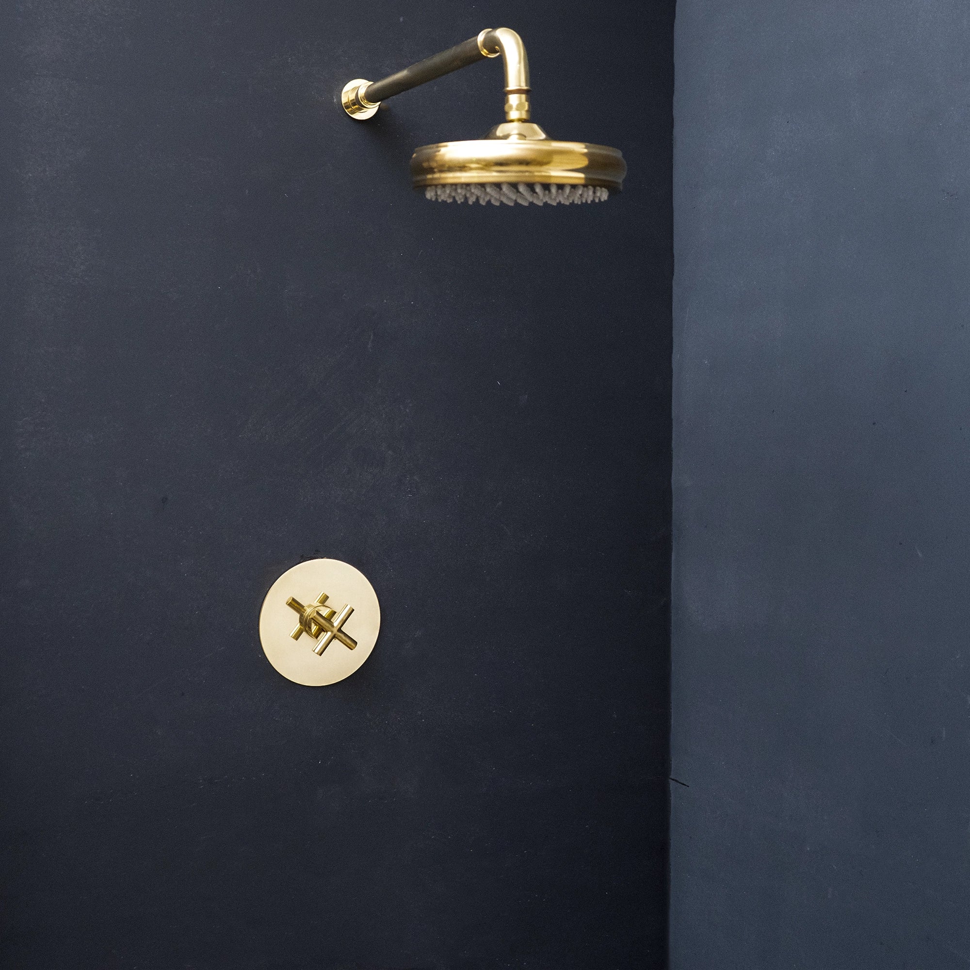 Handcrafted Solid Brass One Handle Shower Set with Dome head shower 1 Shower System | Brassna
