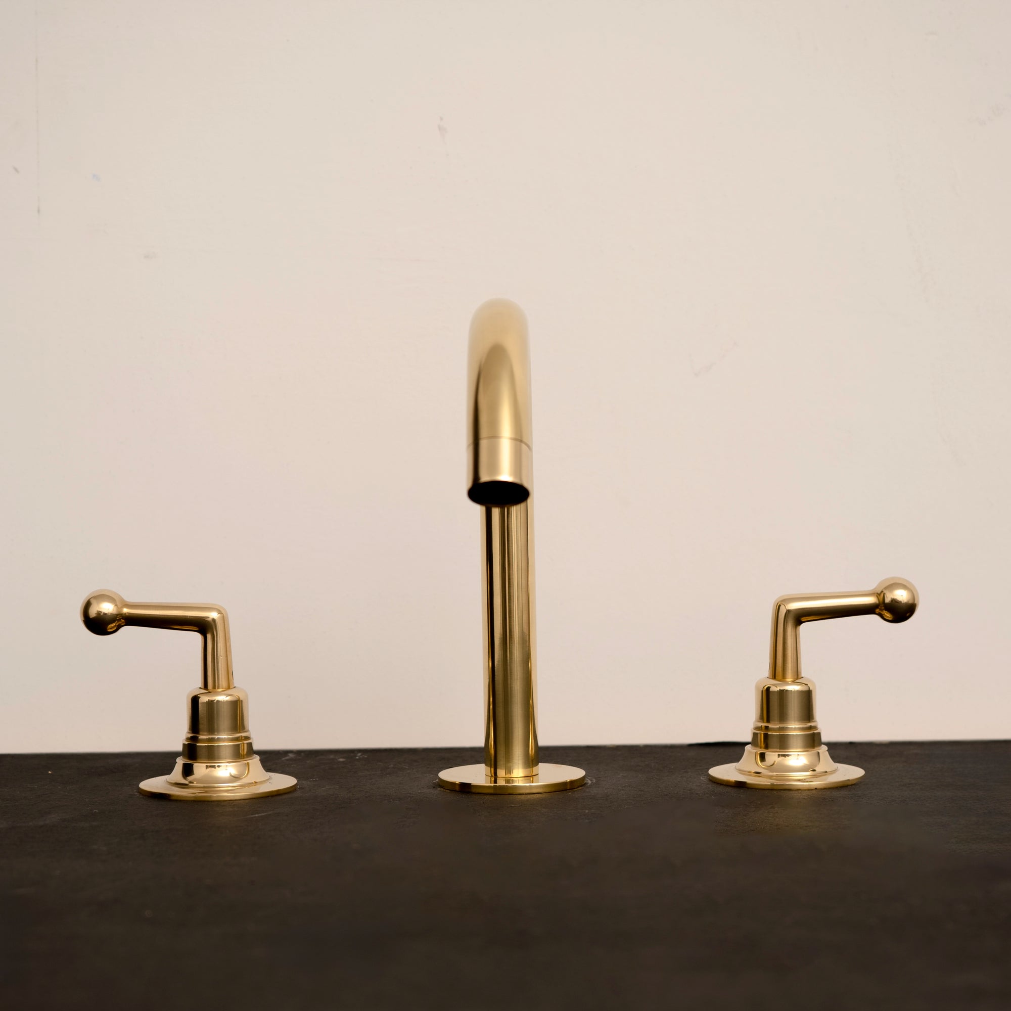 Handcrafted Solid Brass Elegant Brass Bathroom Faucet – Unlacquered Finish with Vintage Handles Bathroom Faucet - Detail View | Brassna