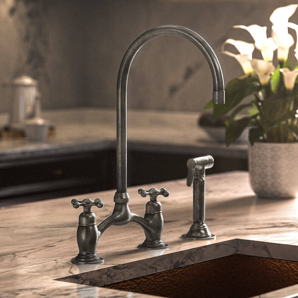 Brass Bridge Faucet - 7 Finishes | Brassna Victorian Bridge Faucet