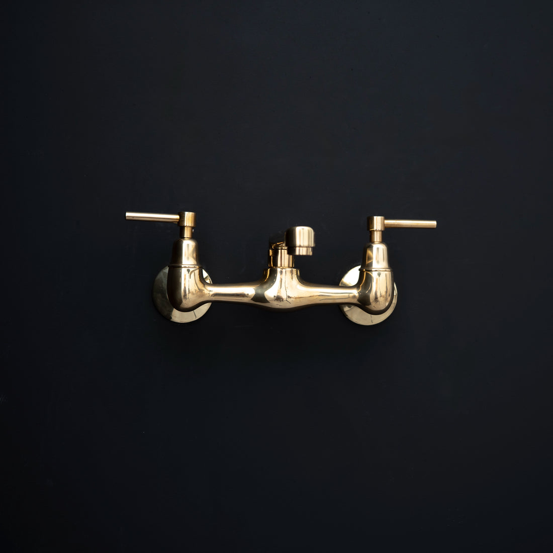 Artisan Aged Natural Brass Wall Mount Short Spout Utily Bridge Faicet