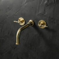 Handcrafted Unlacquered Brass Wall Mounted Faucet, Brass Faucet For Kitchen And Bathroom Wall Mounted Nino Faucet