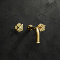 Handcrafted Unlacquered Brass Wall Mounted Faucet, Brass Faucet For Kitchen And Bathroom Wall Mounted Nino Faucet