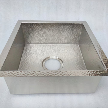 Handmade Silver Square Kitchen Sink, Customized Kitchen Sink Handmade Silver Square Kitchen Sink