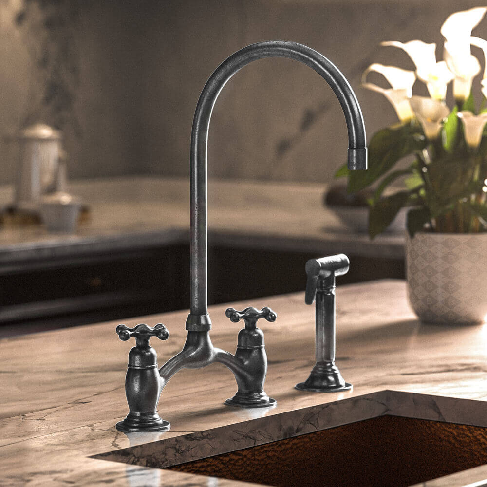 Brass Bridge Faucet - 7 Finishes | Brassna Victorian Bridge Faucet