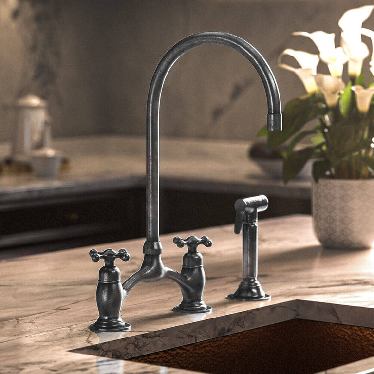 Bridge faucet, kitchen faucet, kitchen sink, sink faucet,bridge faucet Victorian Bridge Faucet