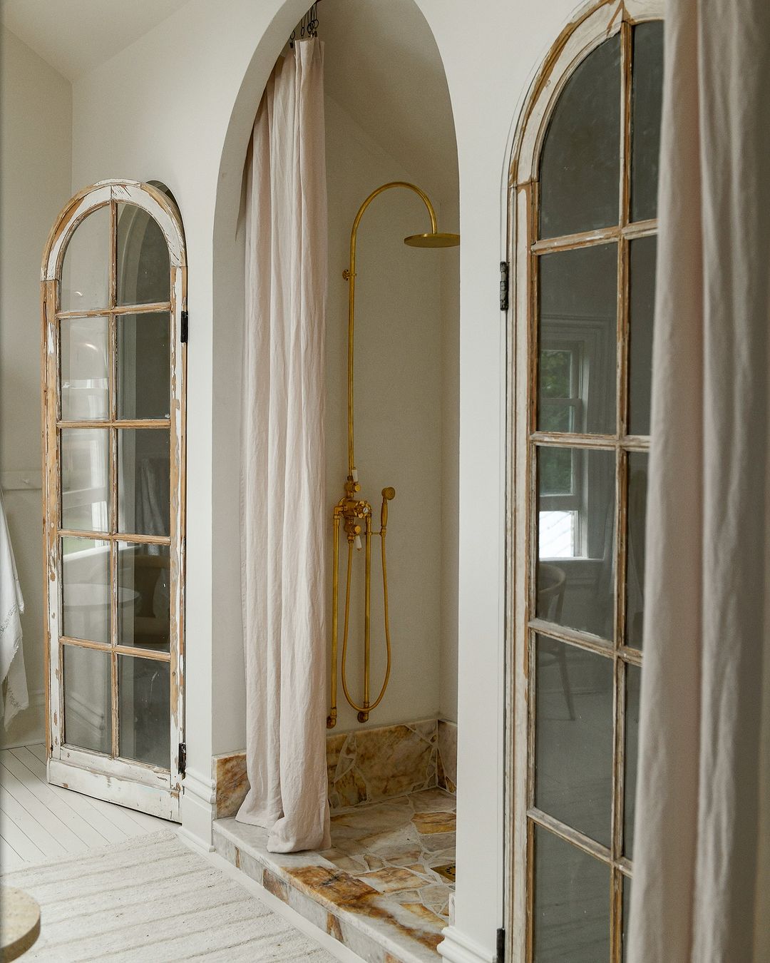 The Thermostatic Surface Mounted Shower, Handcrafted shower head with handheld Thermostatic Shower Malta