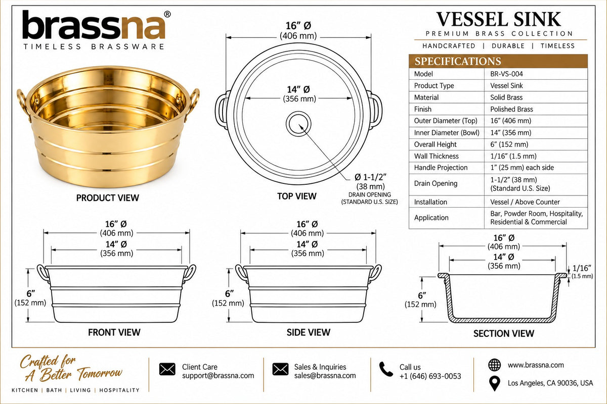 Brass Bucket Vessel Sink