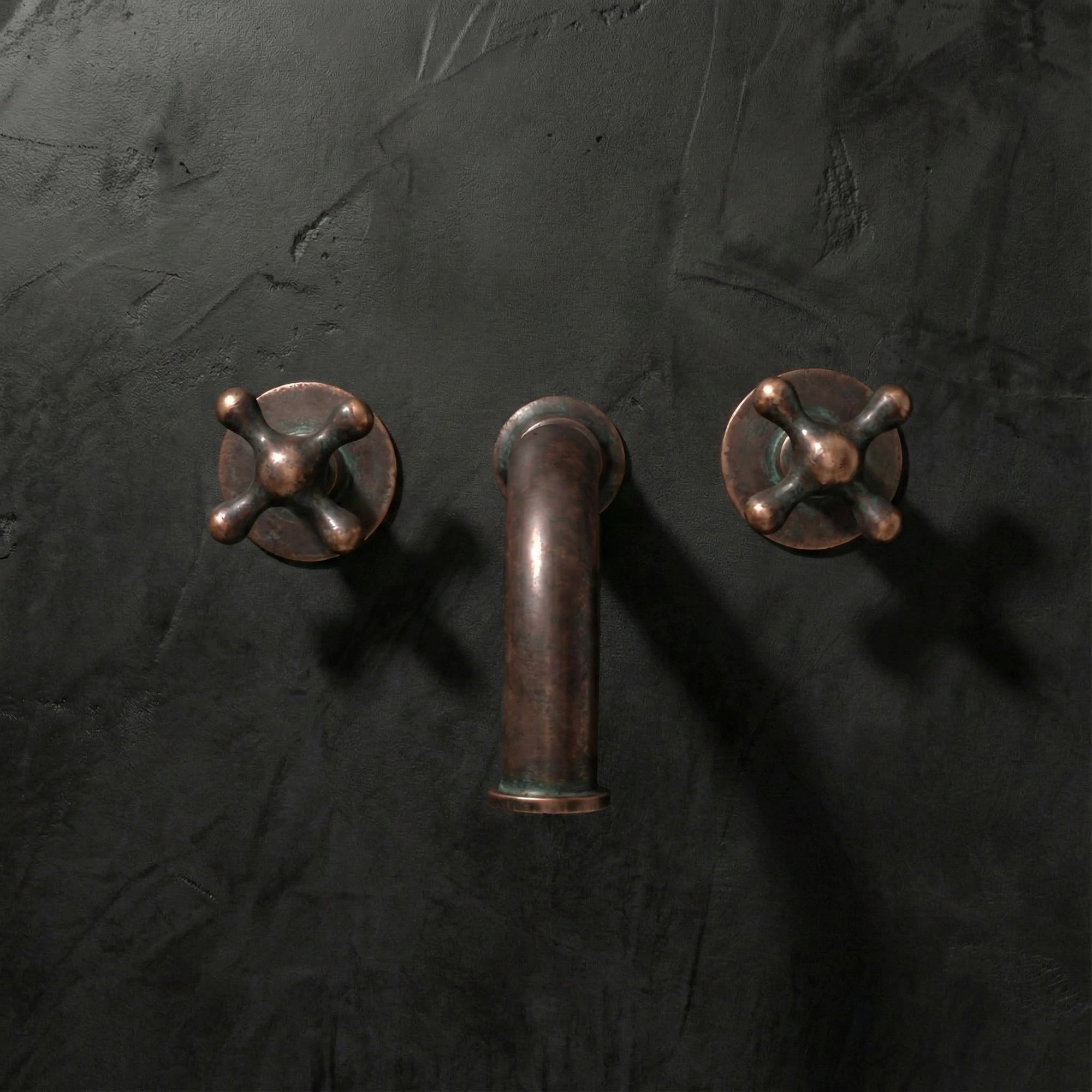 Handcrafted Solid Brass Wall Mounted Nino Faucet Bathroom Faucet - Detail View | Brassna