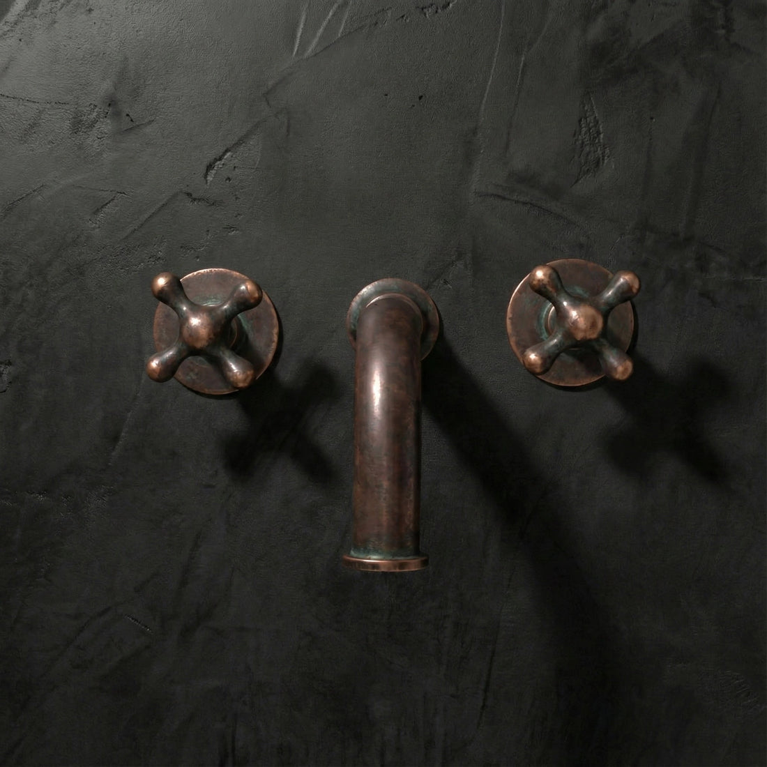 Handcrafted Solid Brass Wall Mounted Nino Faucet Bathroom Faucet - Detail View | Brassna