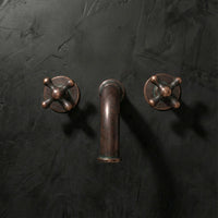 Handcrafted Solid Brass Wall Mounted Nino Faucet Bathroom Faucet - Detail View | Brassna