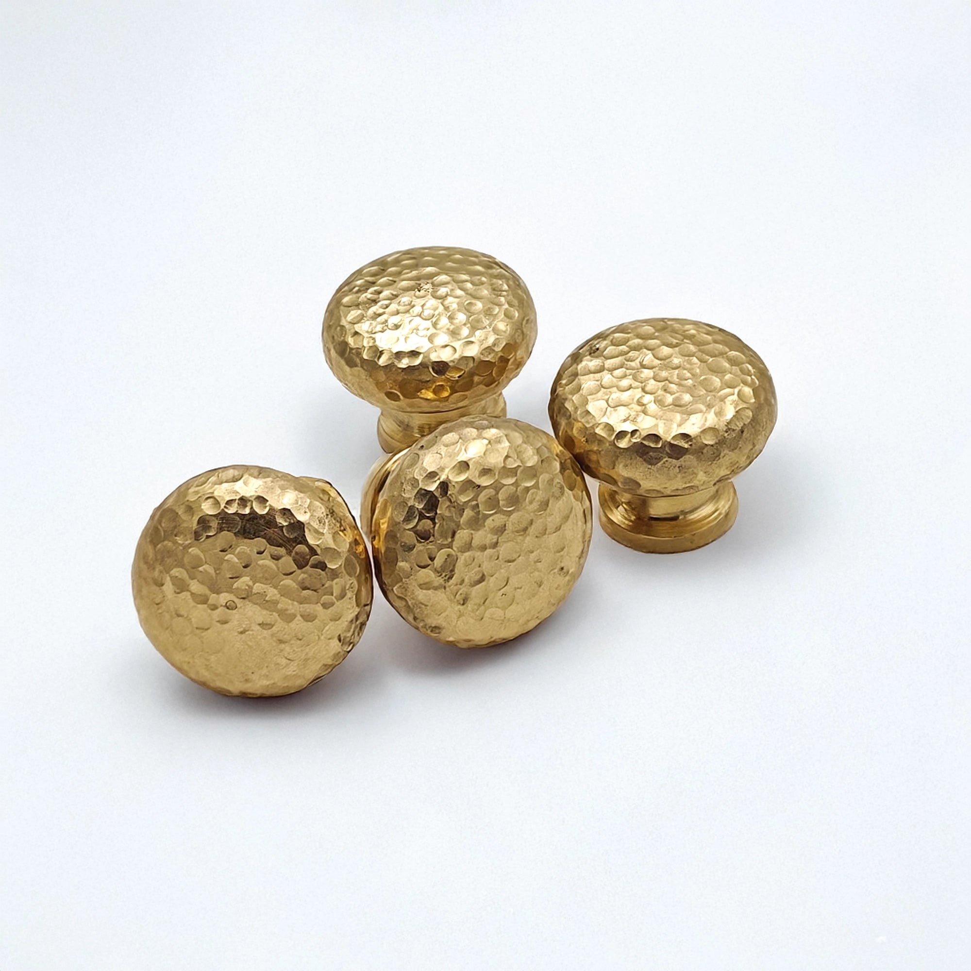 Solid Brass Hardware Knobs - 7 Finishes | Brassna Hammered Brass Knobs