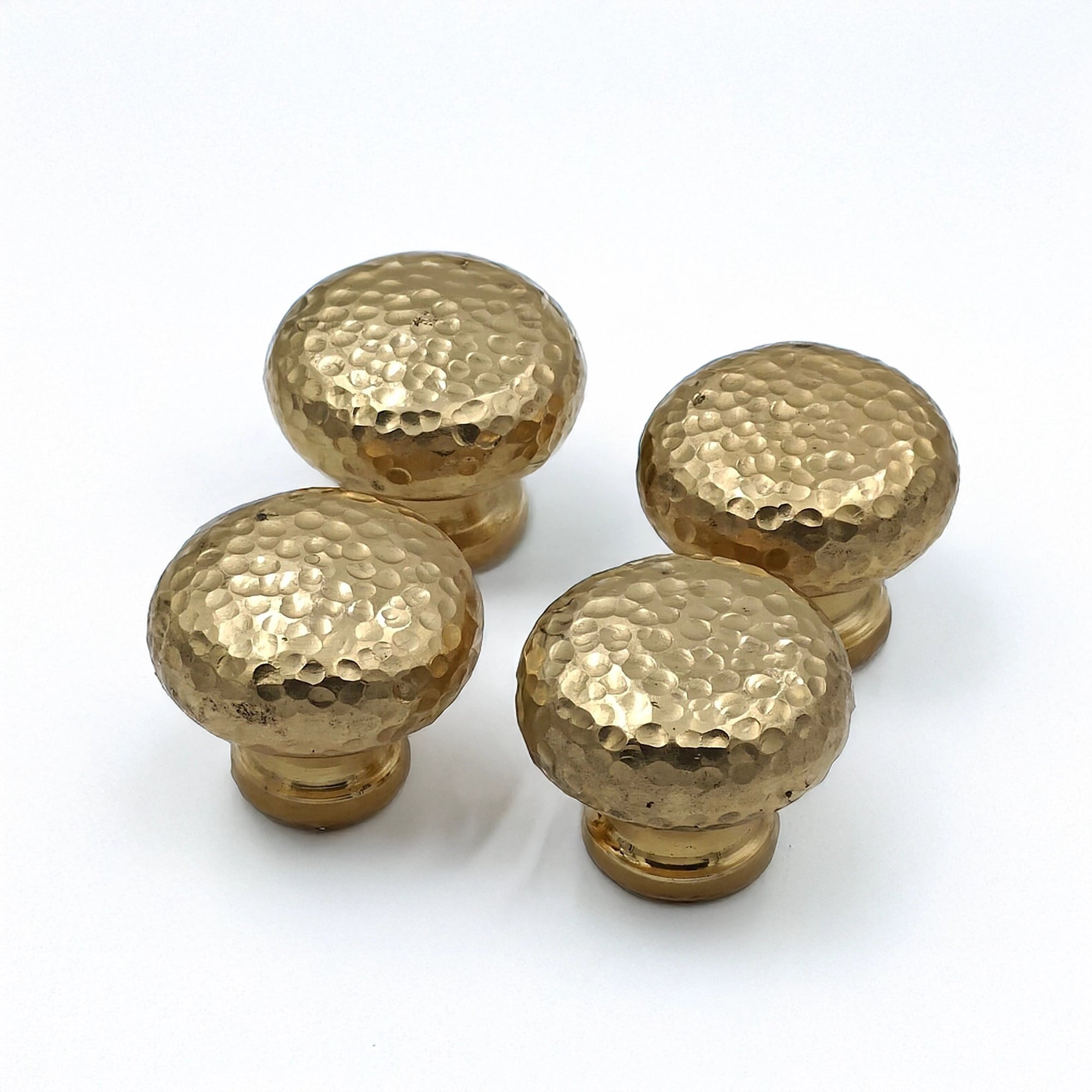 Solid Brass Hardware Knobs - 7 Finishes | Brassna Hammered Brass Knobs