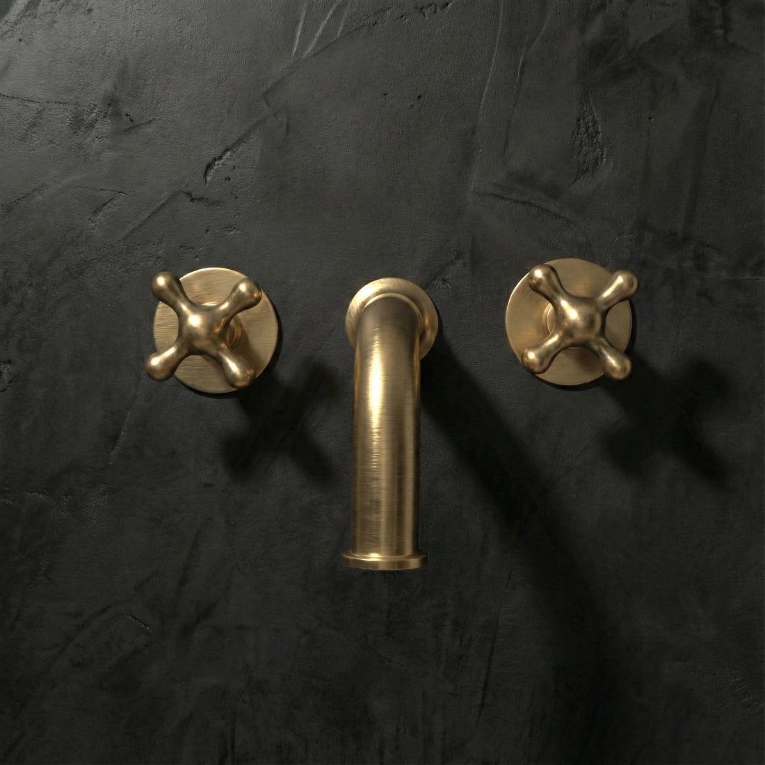 Handcrafted Solid Brass Wall Mounted Nino Faucet Bathroom Faucet - Detail View | Brassna