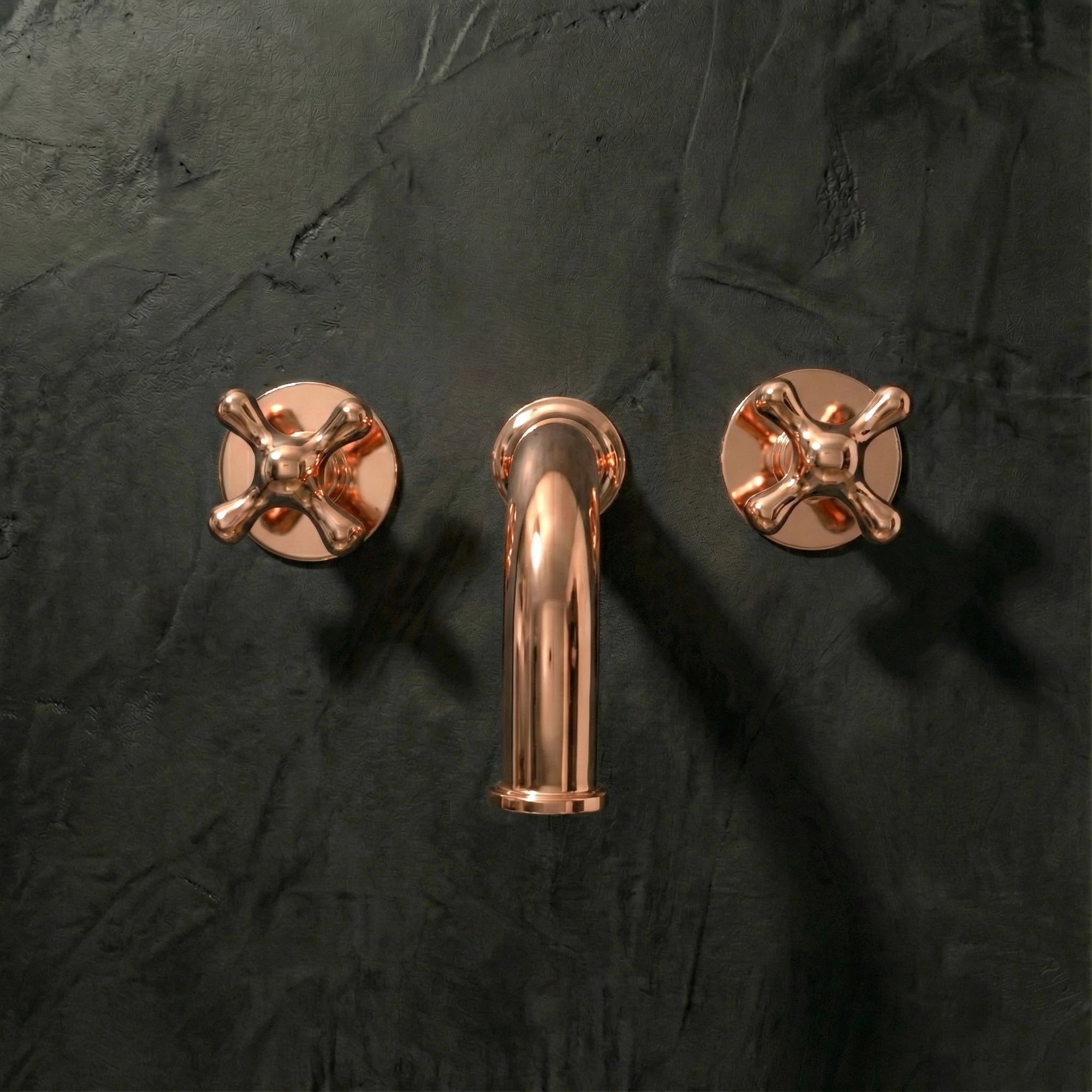 Handcrafted Solid Brass Wall Mounted Nino Faucet Bathroom Faucet - Detail View | Brassna