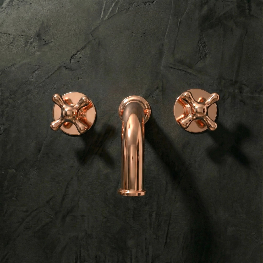 Handcrafted Solid Brass Wall Mounted Nino Faucet Bathroom Faucet - Detail View | Brassna