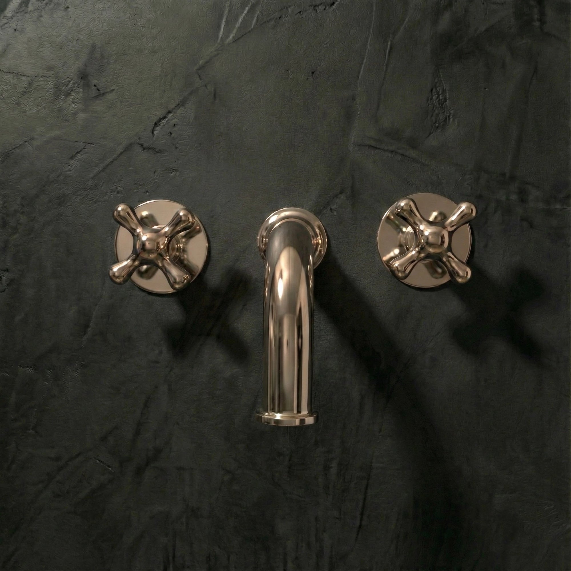 Handcrafted Solid Brass Wall Mounted Nino Faucet Bathroom Faucet - Detail View | Brassna