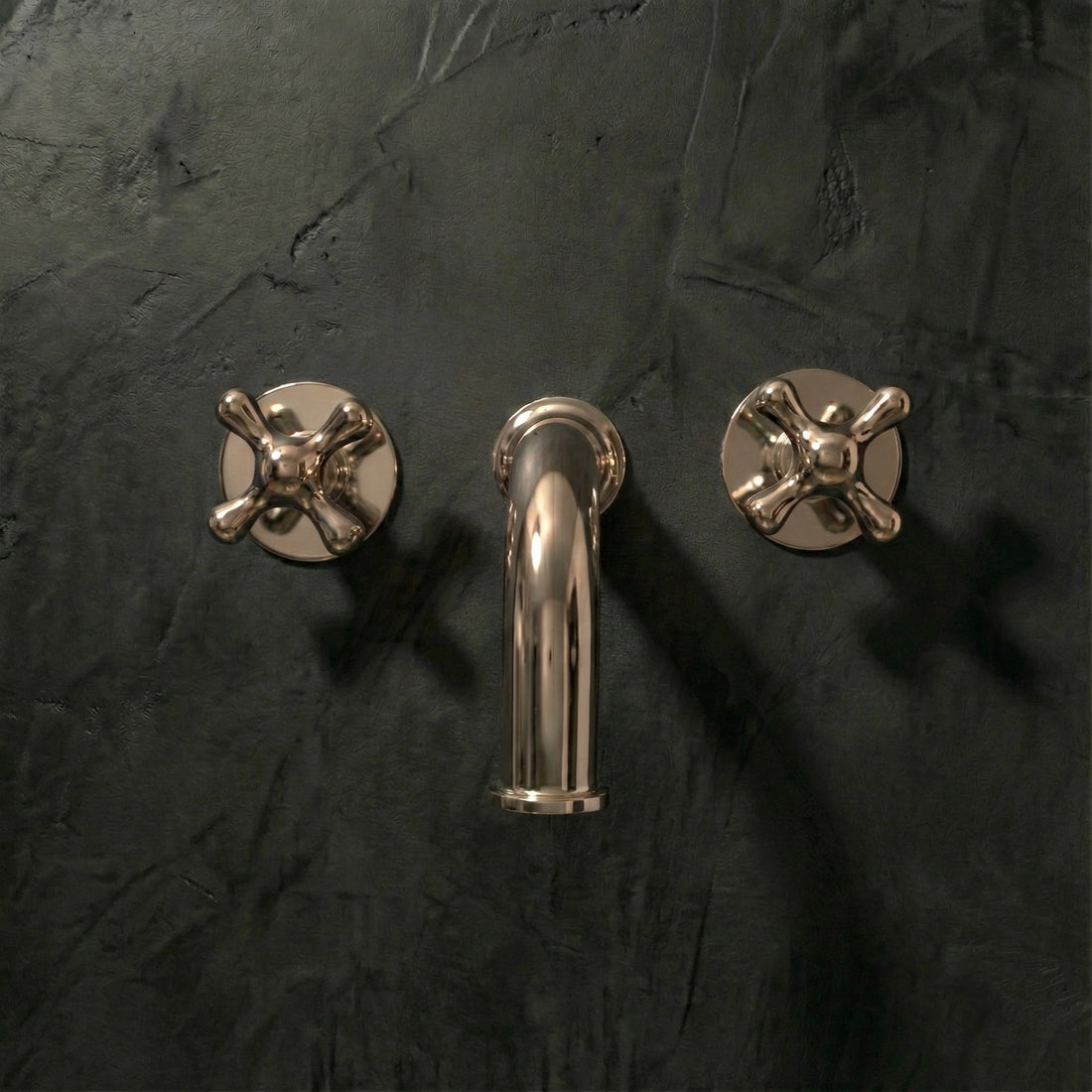Handcrafted Solid Brass Wall Mounted Nino Faucet Bathroom Faucet - Detail View | Brassna
