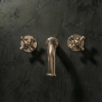 Handcrafted Solid Brass Wall Mounted Nino Faucet Bathroom Faucet - Detail View | Brassna