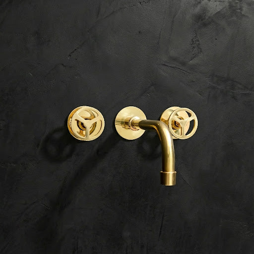 Handcrafted Antique Brass Wall Mounted Faucet, Artisan Brass Faucet For Kitchen And Bathroom Handcrafted Wall Mounted Faucet