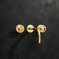 Handcrafted Antique Brass Wall Mounted Faucet, Artisan Brass Faucet For Kitchen And Bathroom Handcrafted Wall Mounted Faucet