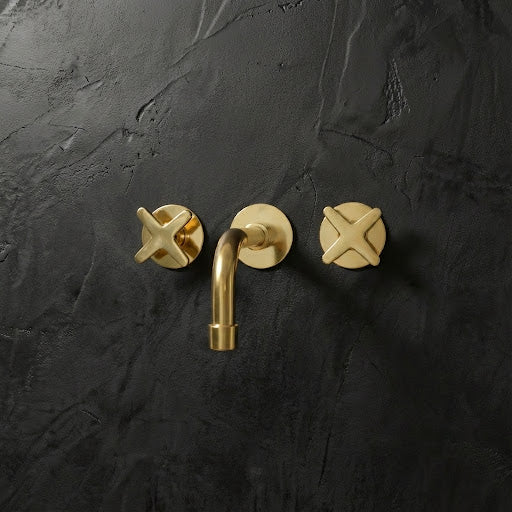 Unlacquered Brass Bathroom Faucet - Wall | Brassna