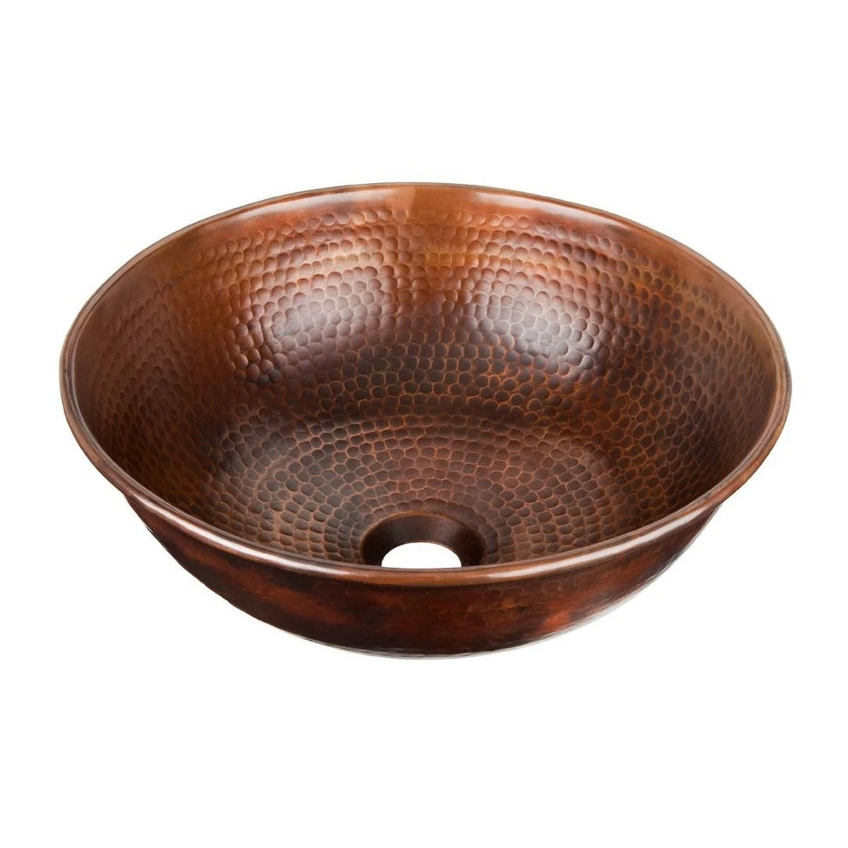 Antique Copper Solid Copper Vessel Sink Hammered - Brassna (view 3)
