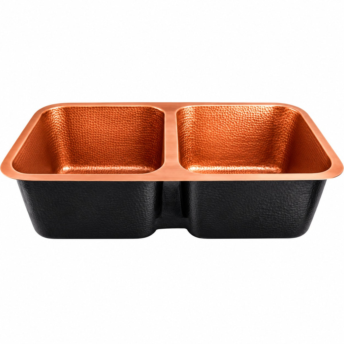Dark Copper Solid Copper Farmhouse Sink Hammered - Brassna (view 2)