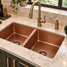 Copper Double Bowl Farmhouse Sink