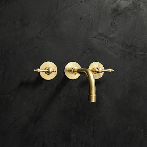 Unlacquered Brass Bathroom Faucet - Wall | Brassna
