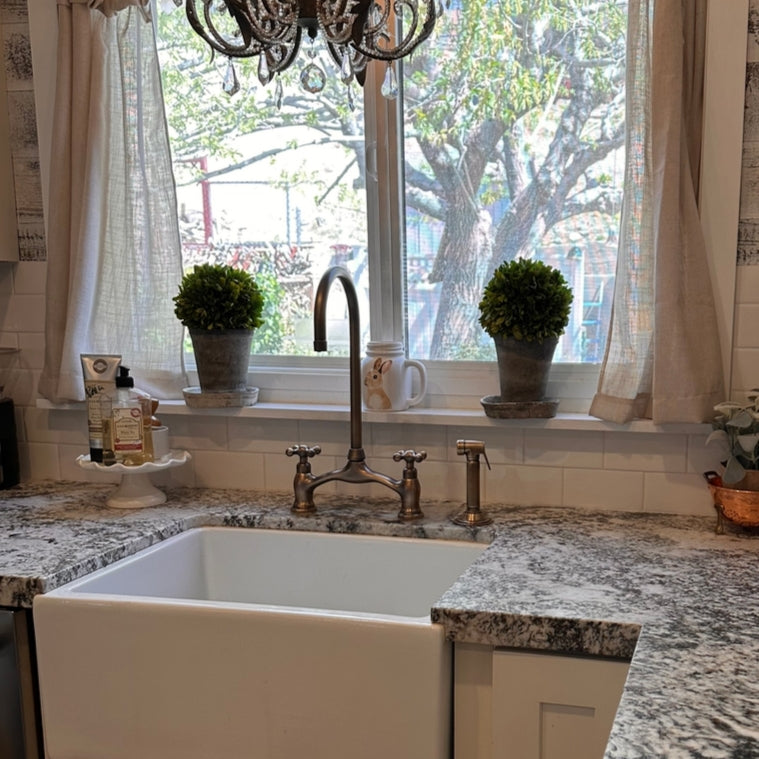 Antique Brass Kitchen Faucet Vectorian - Handmade | Brassna The Vectorian Bridge