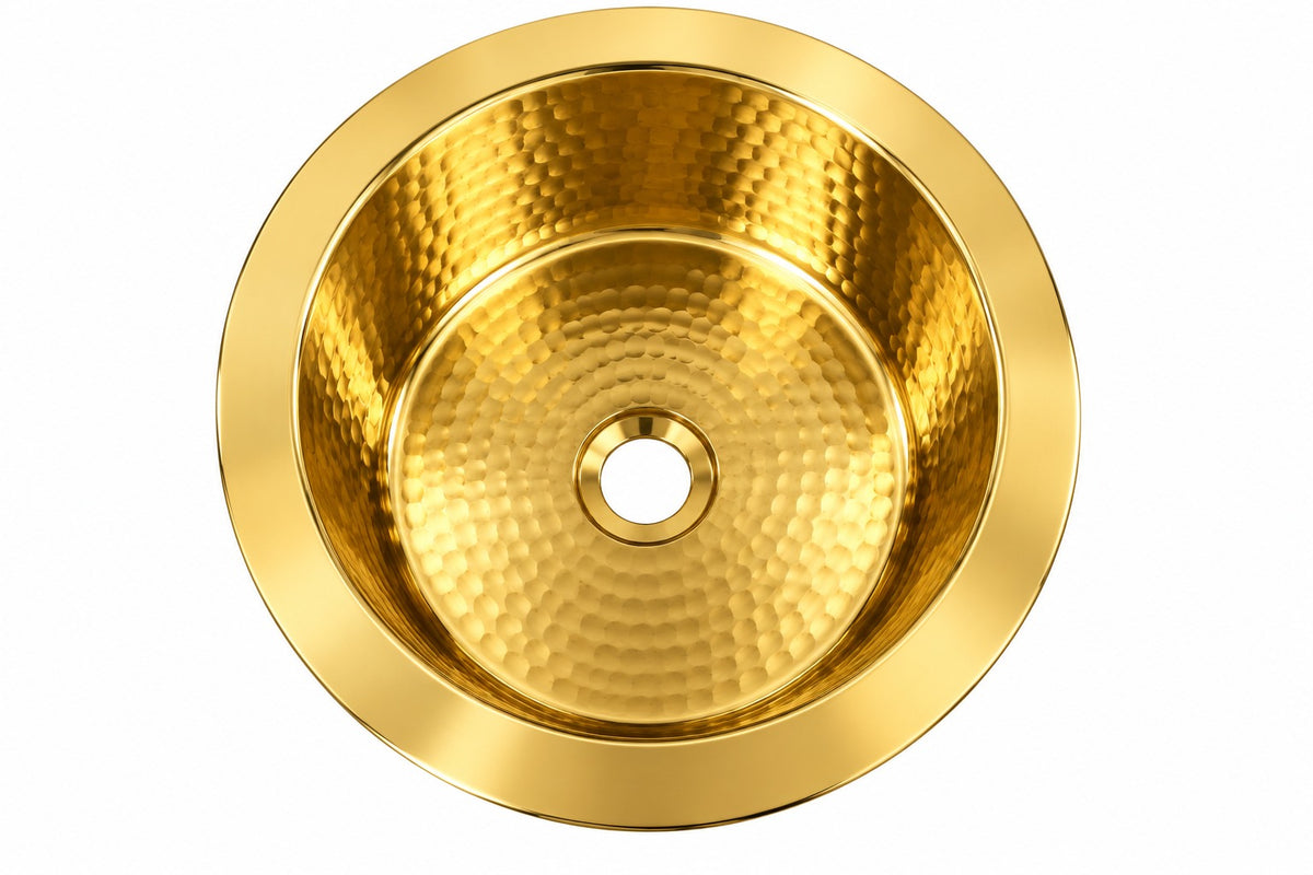 Unlacquered Brass Solid Brass Bar Sink Hammered - Brassna (view 2)
