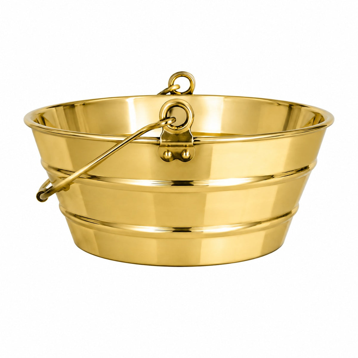 Polished Brass Solid Brass Vessel Sink Bucket - Brassna (view 2)