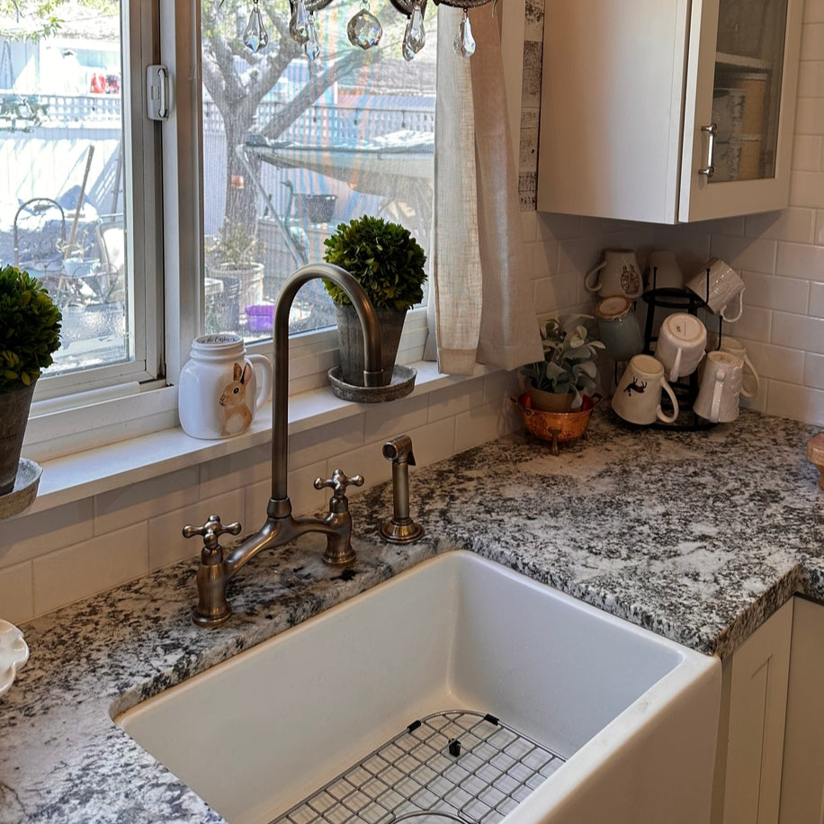 Antique Brass Kitchen Faucet Vectorian - Handmade | Brassna The Vectorian Bridge