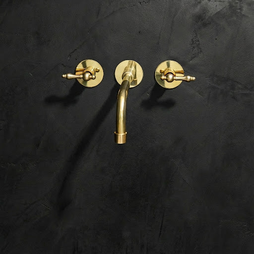 Handcrafted Antique Brass Wall Mounted Faucet, Artisan Brass Faucet For Kitchen And Bathroom Handcrafted Wall Mounted Faucet