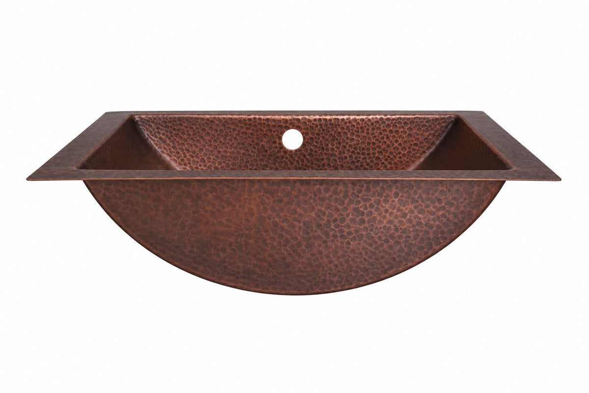 Antique Copper Solid Copper Undermount Sink Hammered - Brassna (view 2)